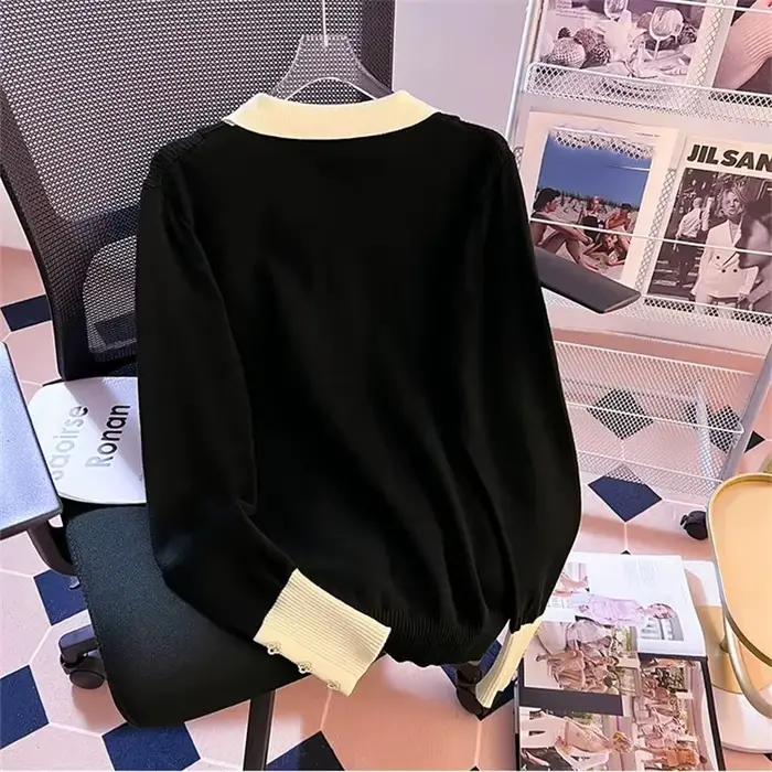 Femmes grande taille 4xl haut en tricot femme mode loisirs deux pièces pull automne hiver dames épissage tricoté