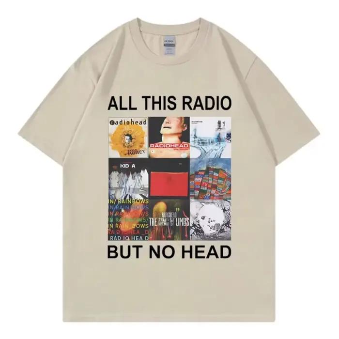 Tout ce Radio mais pas de tête T-Shirt groupe de Rock Radiohead Album de musique graphique