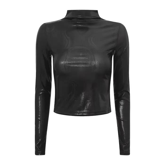T-shirt métallique brillant pour femmes
