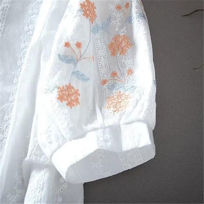 Chemisier brodé floral pour femme