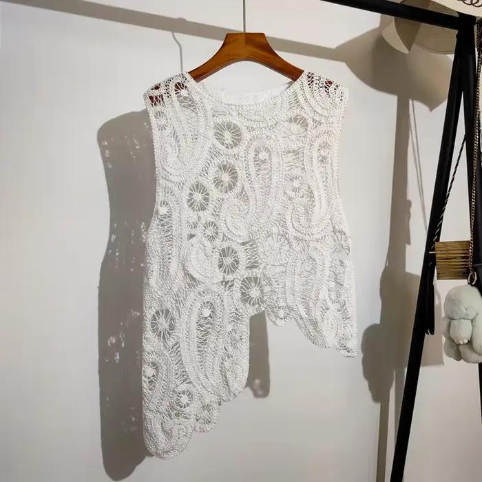 Haut asymétrique en crochet pour femme