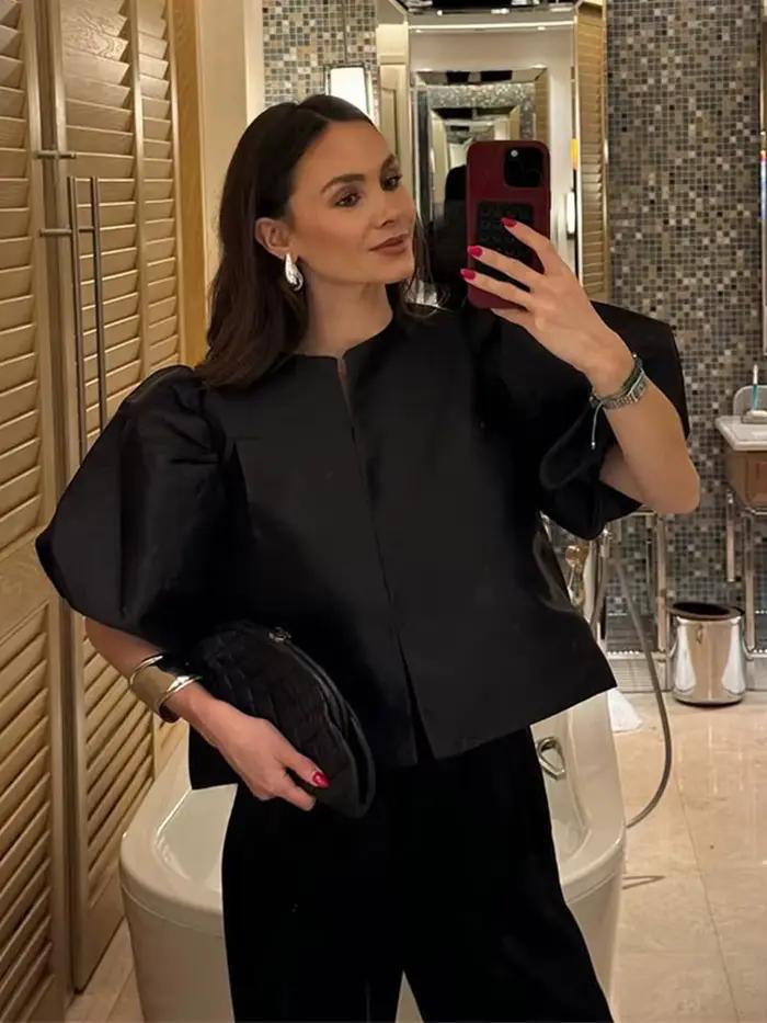 Élégante Blouse Femme 2026 à Manches Ballon