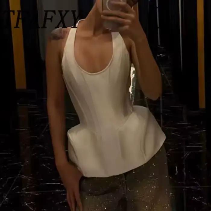 Tunique Y2K Beige en Polyester Taille M et L pour Femmes Occasions Spéciales et Journées Actives