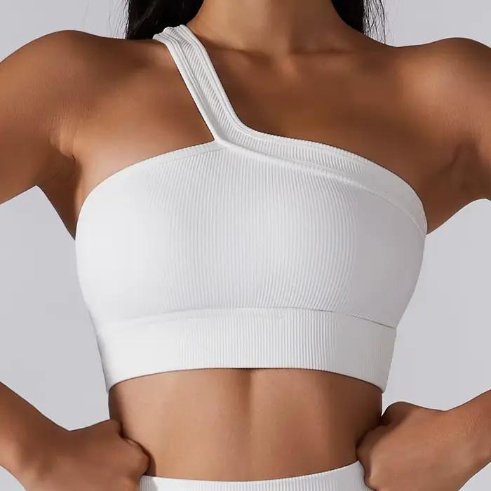 Soutien-gorge de yoga en tissu côtelé pour femme