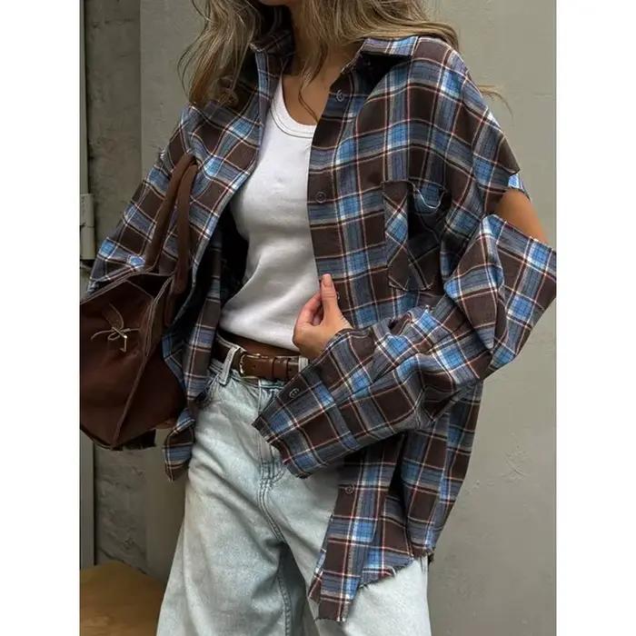 Chemise à carreaux américaine High Street Printemps 2026 pour femme