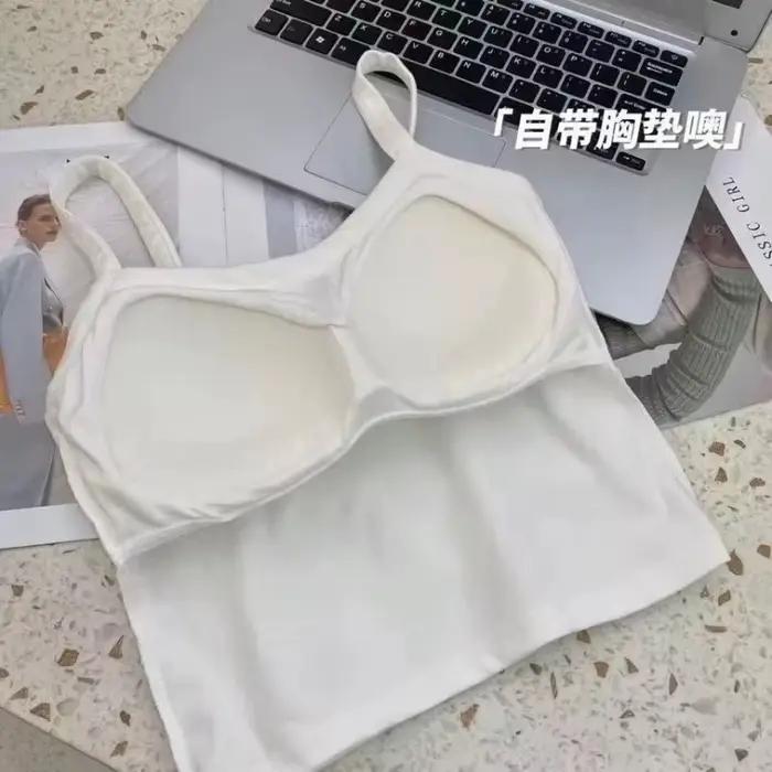 Haut court femmes Sexy hauts sans manche mode femme sous-vêtements dame Camisole fille basique T-shirt gilet Lingerie soutiens-gorge bustiers chaud