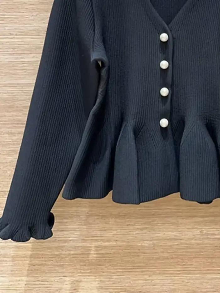 Cardigan tricoté noir pour femmes
