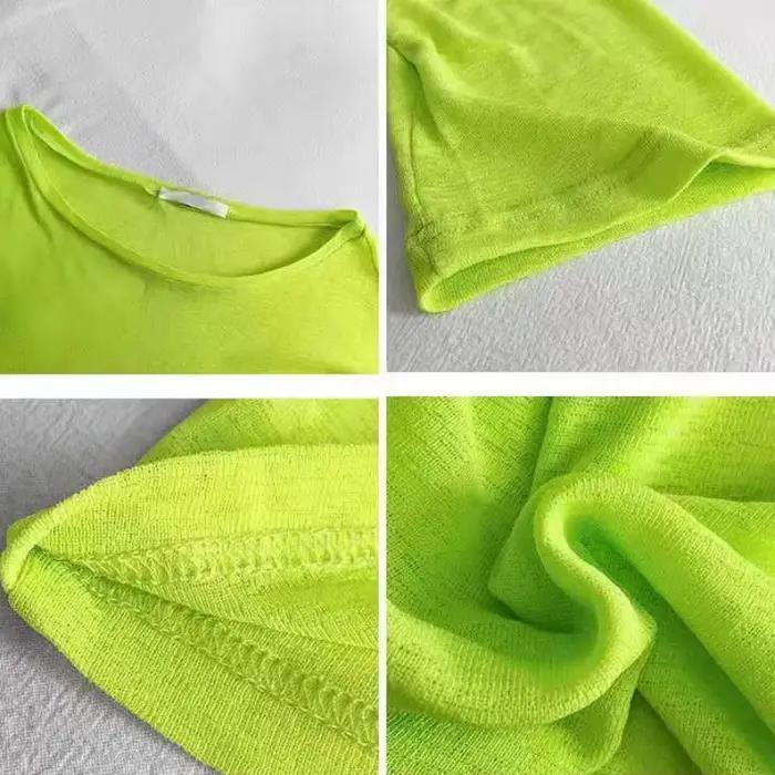 T-shirts Femmes Sheer Hotsweet Streetwear Col Incliné Décontracté Lâche Printemps Mode Style Coréen Femme Récolte Hauts Sexy Simple Quotidien
