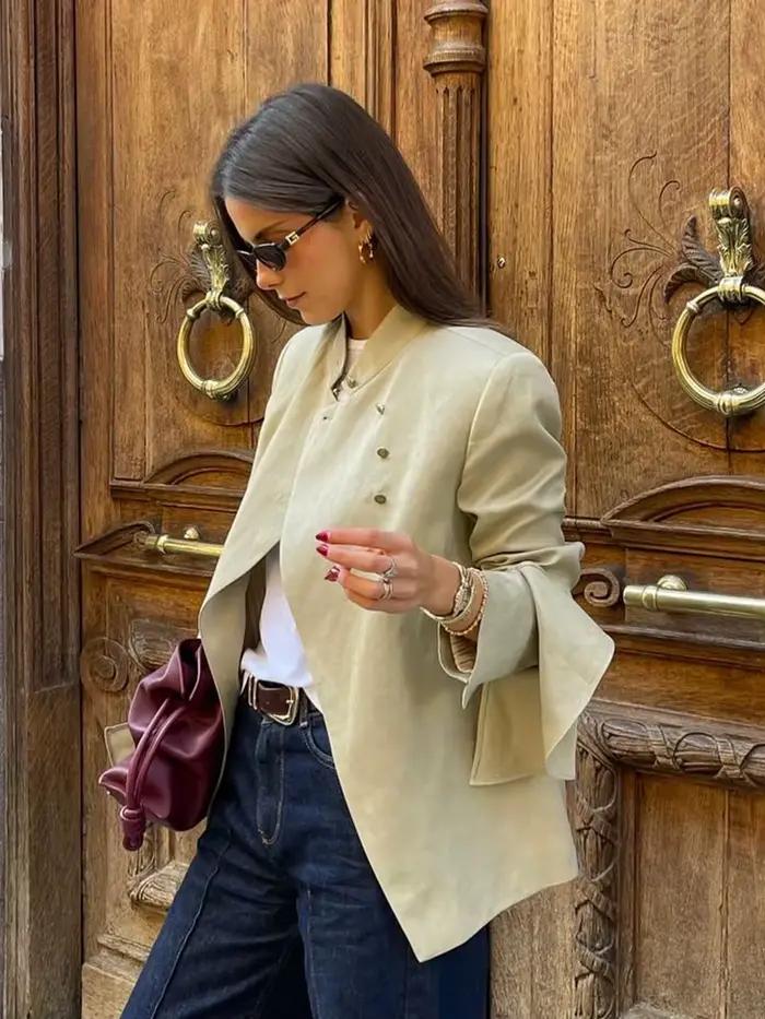 HH Veste Blazer Femme Tendance Urbaine Décontractée pour le Quotidien