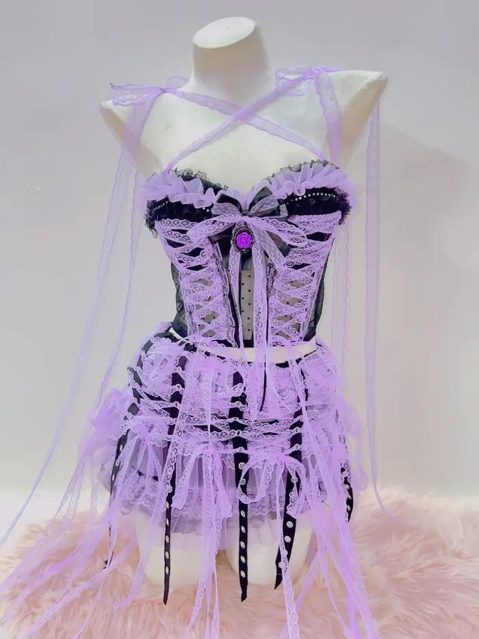 Bustier Gothique Rose à la Mode pour Fille