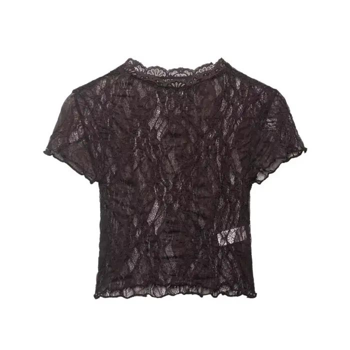 Haut court en dentelle pour femme