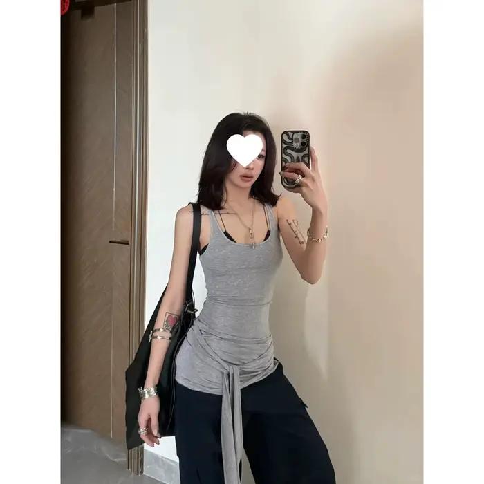 Gilet de travail gris pour femme