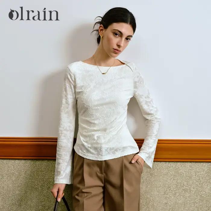 Haut et Blouse en Dentelle Jacquard OLrain pour Femme