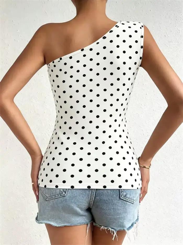 Débardeur plissé à une épaule pour femmes, T-shirt froncé sans manches, couleur unie, Streetwear, haut à épaules dénudées, été junior