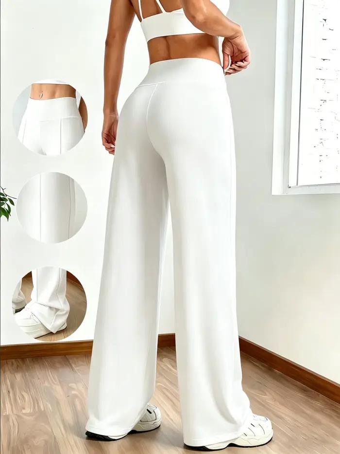 Pantalon large taille haute pour femme