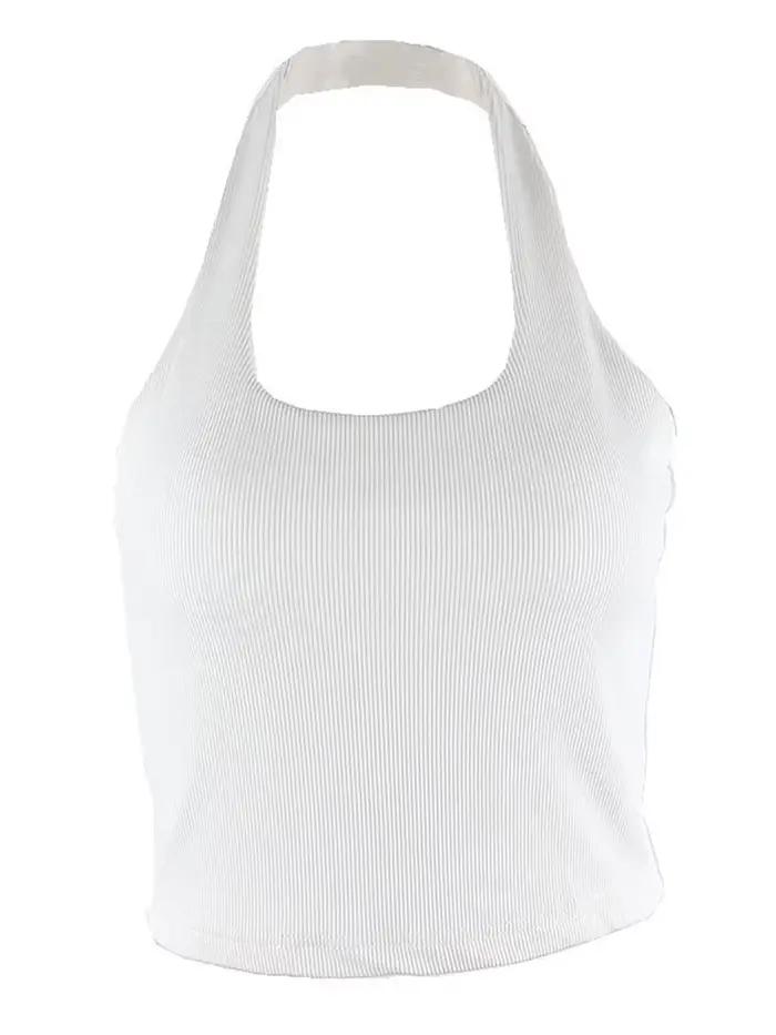 Débardeur blanc dos nu pour femmes