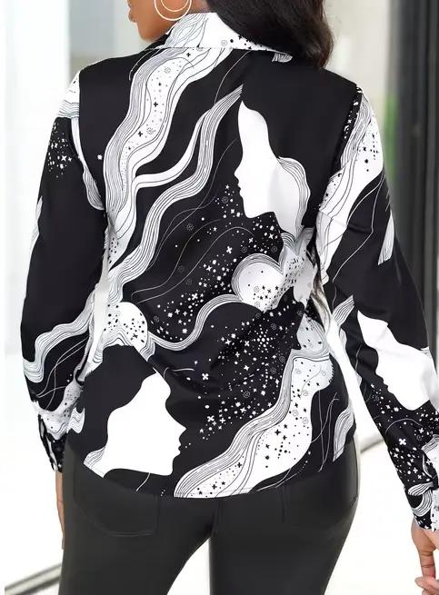 Chemise à manches longues boutonnée sur le devant pour femme