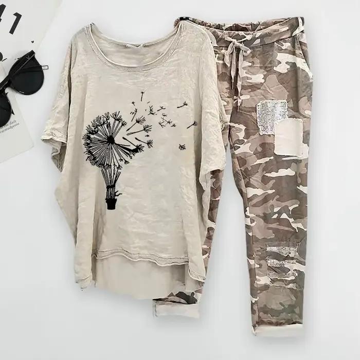 ChimWomen-Ensemble T-shirt et Pantalon pour Femme