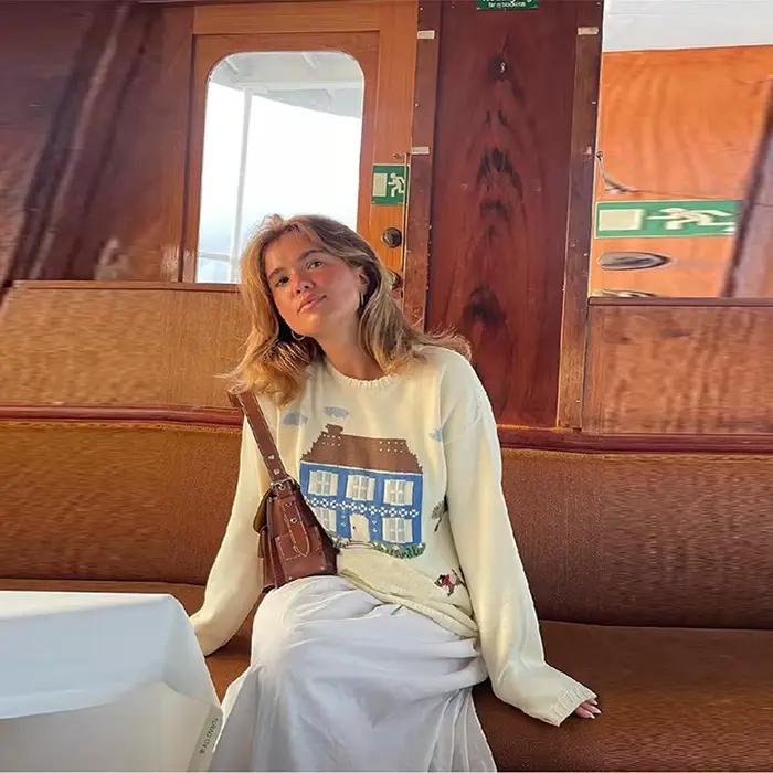  Pull tricoté doux à manches longues pour femme