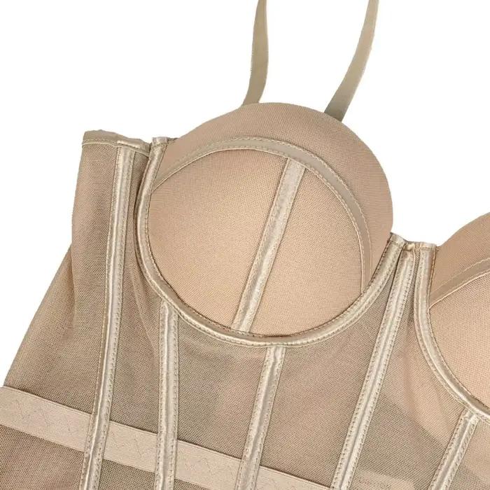 Top Corset Élégant en Maille Respirante