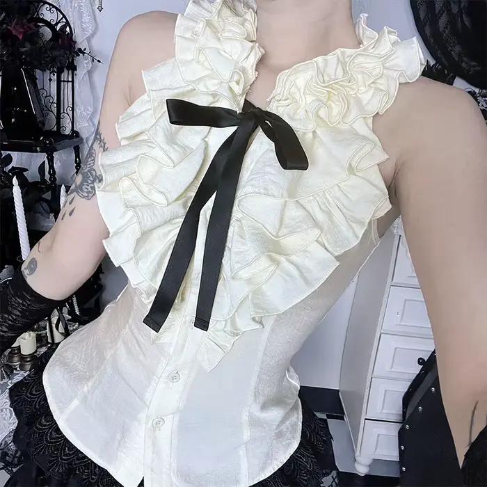 Top d'été vintage français Y2K gothique pour femme