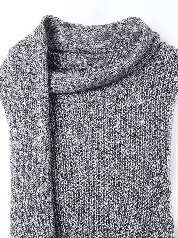 Pull tricoté sans manches pour femme