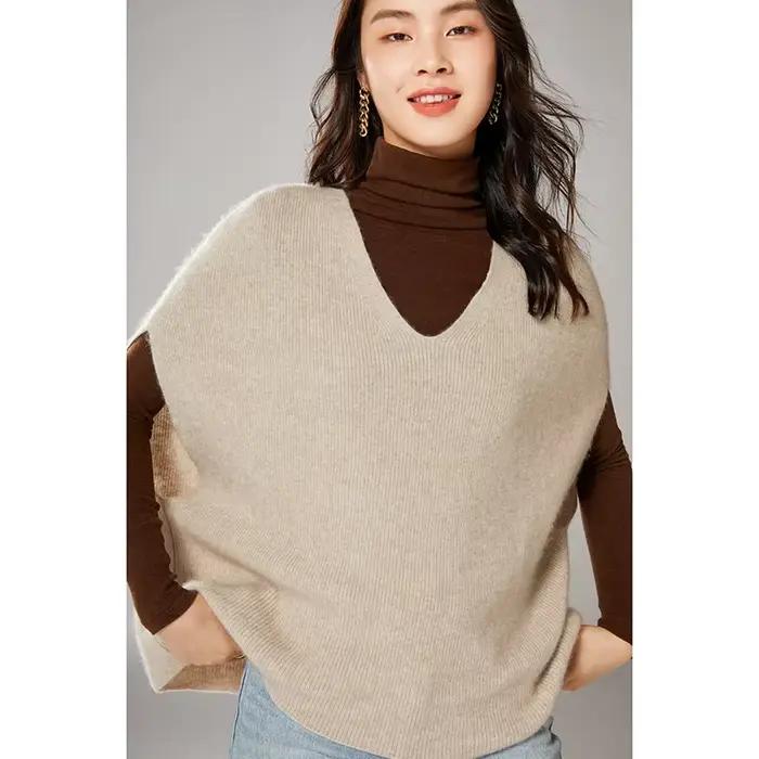 Gilet sans manches à col en V pour femmes