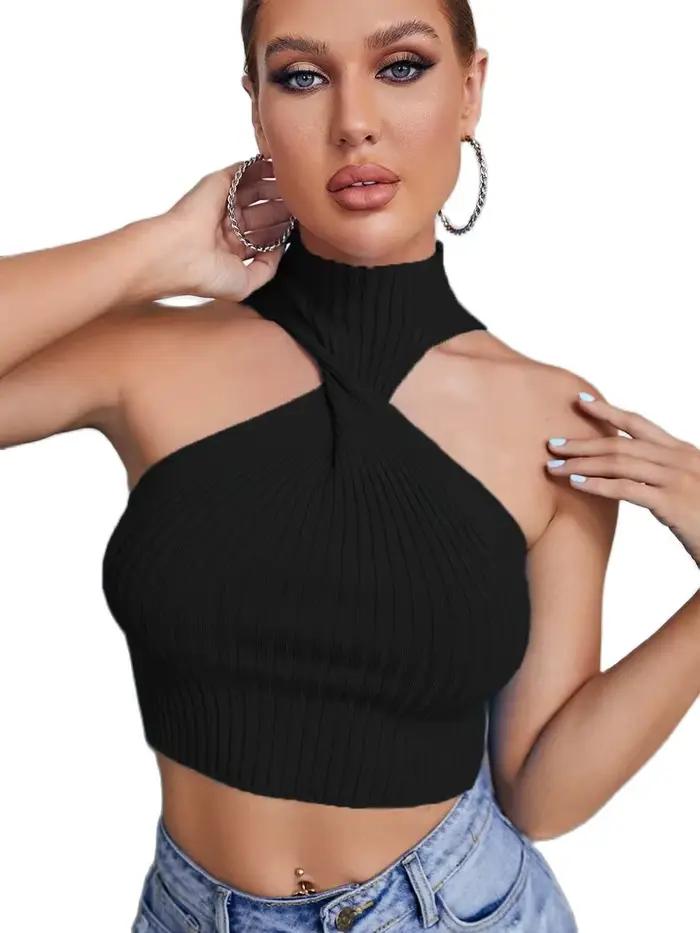 Haut court en tricot pour femmes