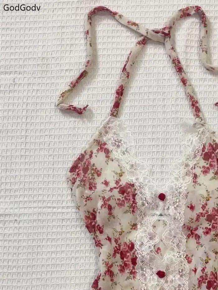 Blouse féerique printemps-été en dentelle florale pour femmes junior style Y2K occassions spéciales tenues élégantes