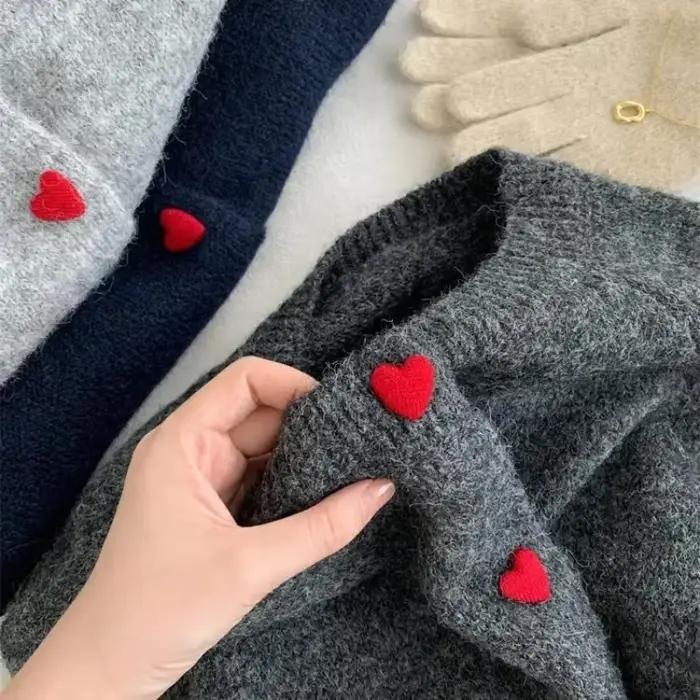 Cardigan tricoté en laine gris foncé pour femmes