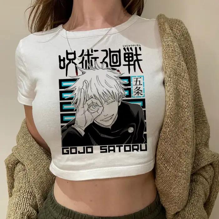 Jujutsu Kaisen crop top 2025 fée gothique Streetwear été harajuku adolescents vêtements