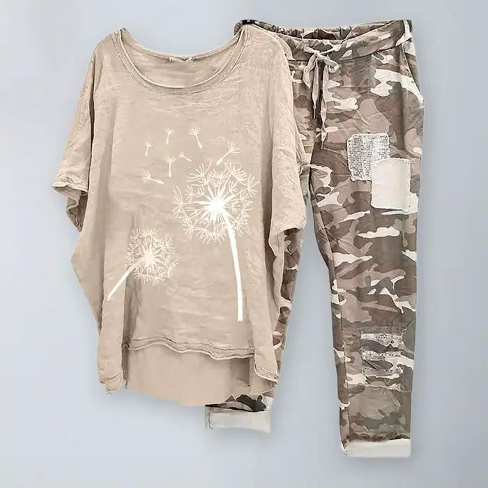 ChimWomen-Ensemble T-shirt et Pantalon pour Femme