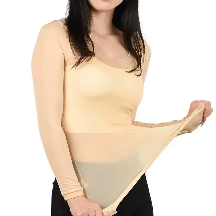 Sous-vêtement thermique femme chemise automne hiver dames mince peau