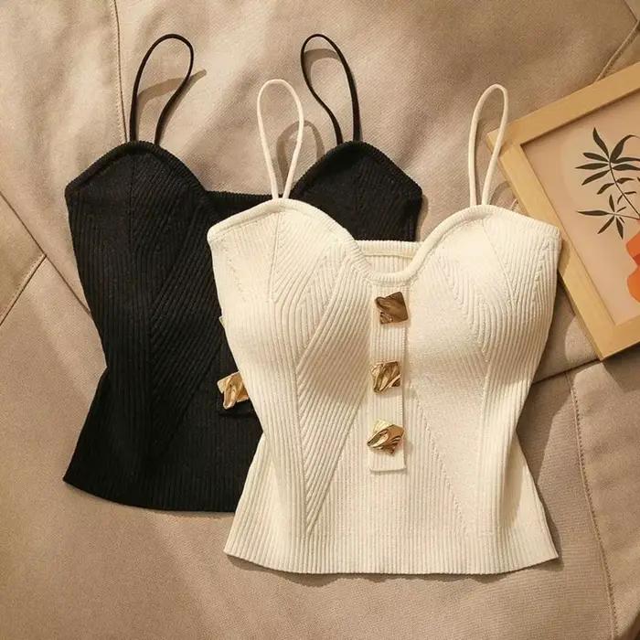 Camisole GO de style français avec sangle spaghetti pour femme