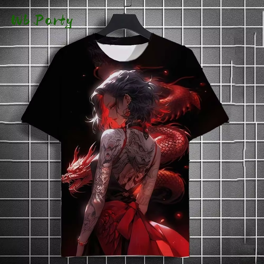 Manga fille impression T-Shirt japonais impression 3D haut personnalité Anime T-Shirt hommes femmes surdimensionné hommes T-Shirt Harajuku vêtements pour hommes