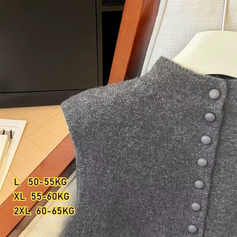 Pull élégant sans manches en tricot, simple boutonnage, gilet à boutons, Streetwear décontracté, débardeur pour dames, pull irrégulier