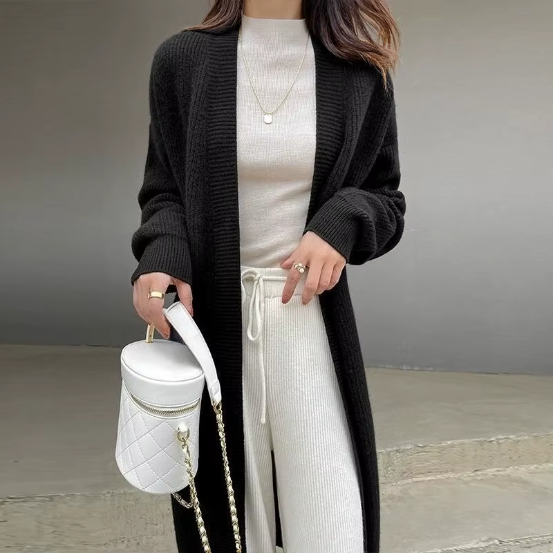 Pull tricoté femme solide vestes élégantes léger décontracté Y2k tenue de bureau automne 2025 nouveau en tricots Chic Cardigan pour femmes Long